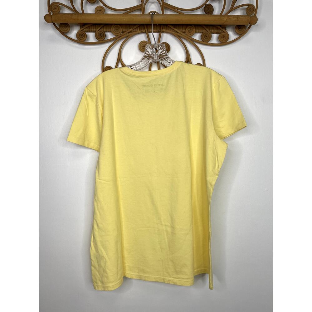 Life is Good Life is Good Daisy Dog Tee Shirt Yellow L - Picture 5 of 5